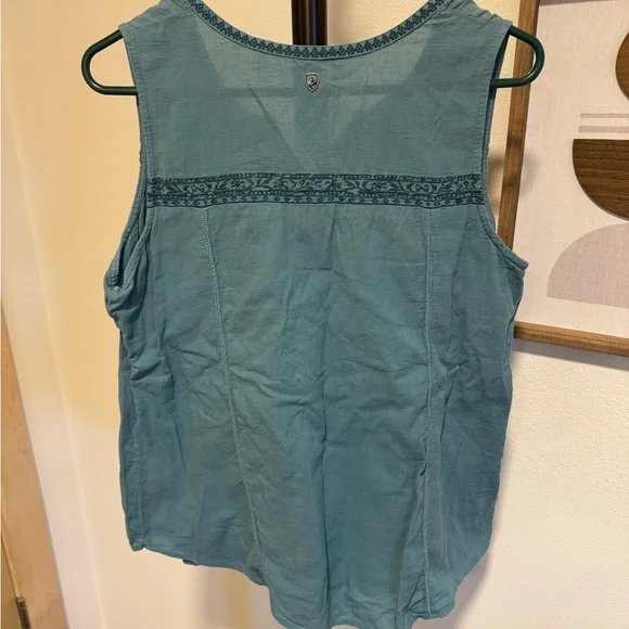 KUHL Teal Sleeveless Cotton Tank Top - Picture 4 of 5
